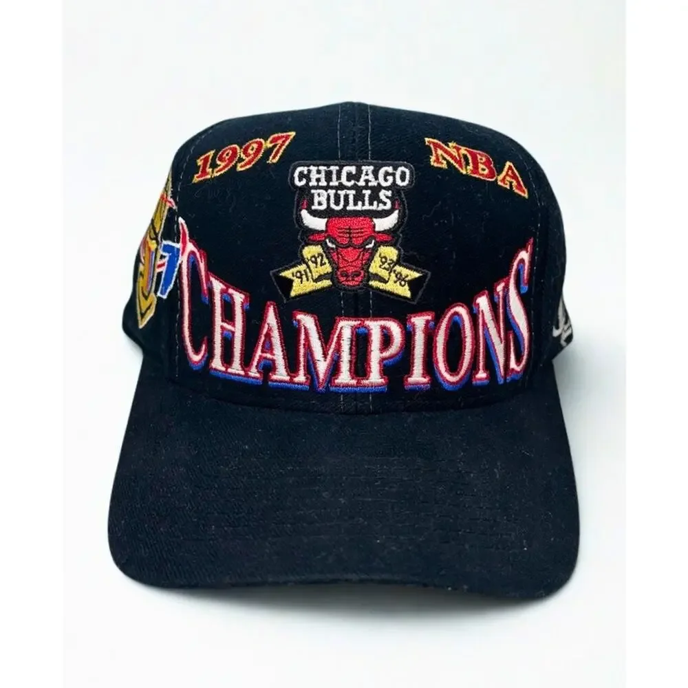 Chicago Bulls 1997 NBA Champions Logo Athletic Snapback Hat Vintage NWOT Cap